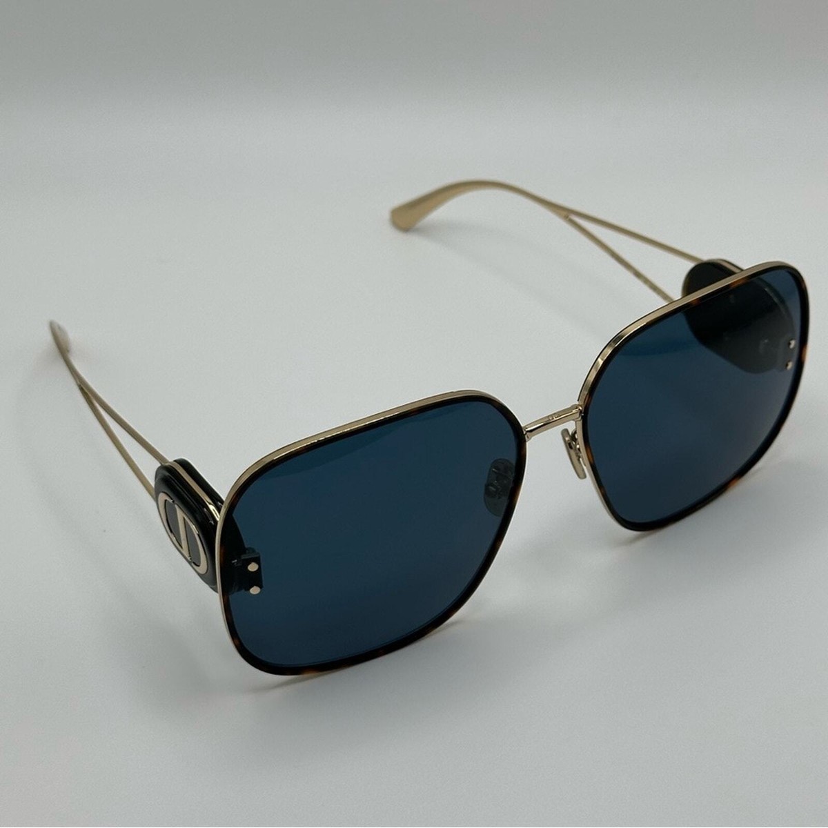 NEW Dior DIORBOBBY S1U B5B0 Gold Blue Metal Women Geometric Oversized Sunglasses Christian Dior Bobby Square Sunglasses - S1U B5B0 - TheRelux.com main image 2