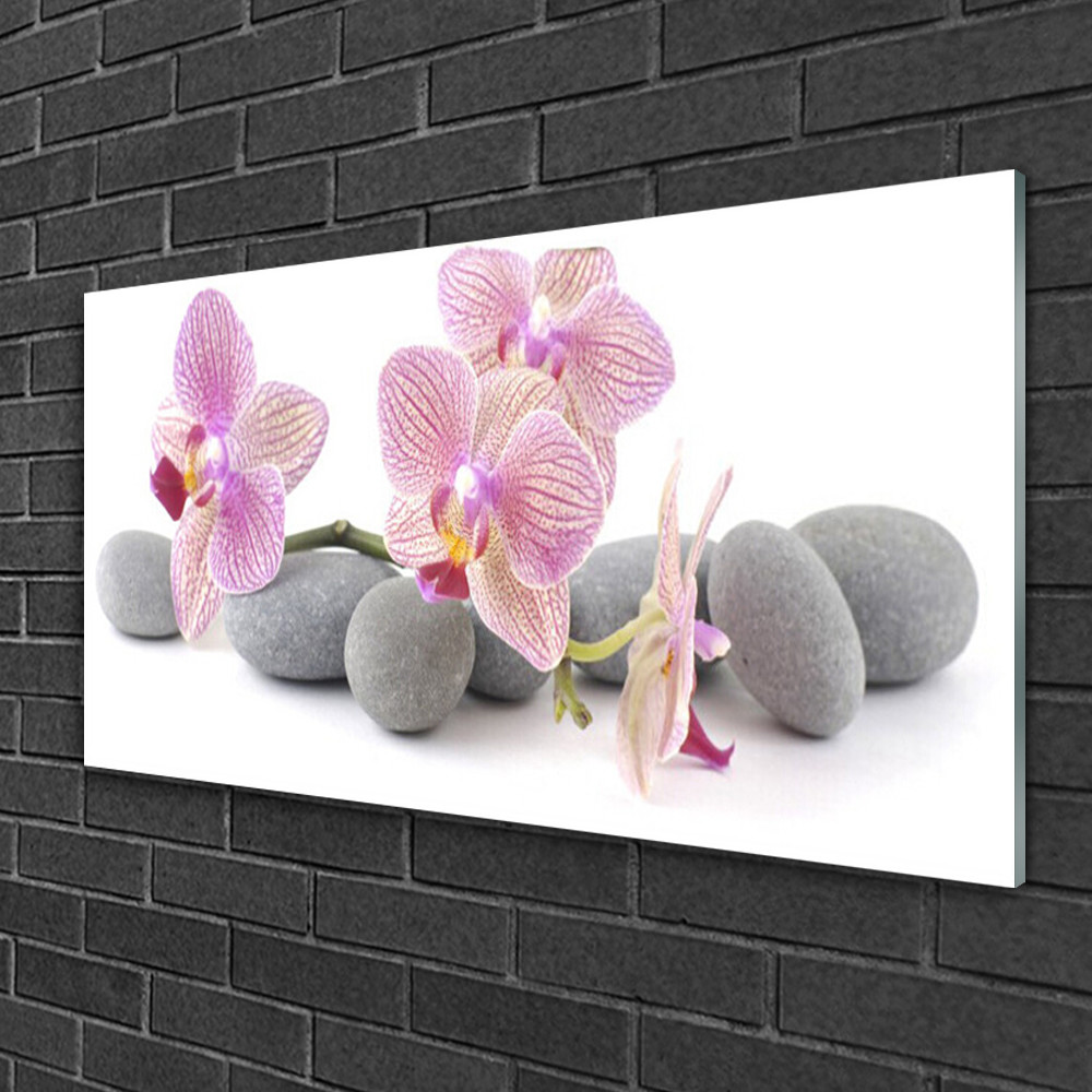 Tableau verre Tulup impression 100x50 arbres pierres pour décoration murale nature
