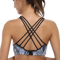 Charmleaks Ladies Soft Cross Back Sports Bra Medium Impact Yoga Running Gym Bra Charmleaks Ladies Soft Cross Back Sports Bra Medium Impact Yoga Running Gym Bra