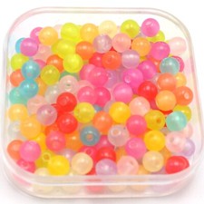 500 Mixed Jelly Colour Acrylic Smooth Ball Round Beads 6mm Jewelry Making