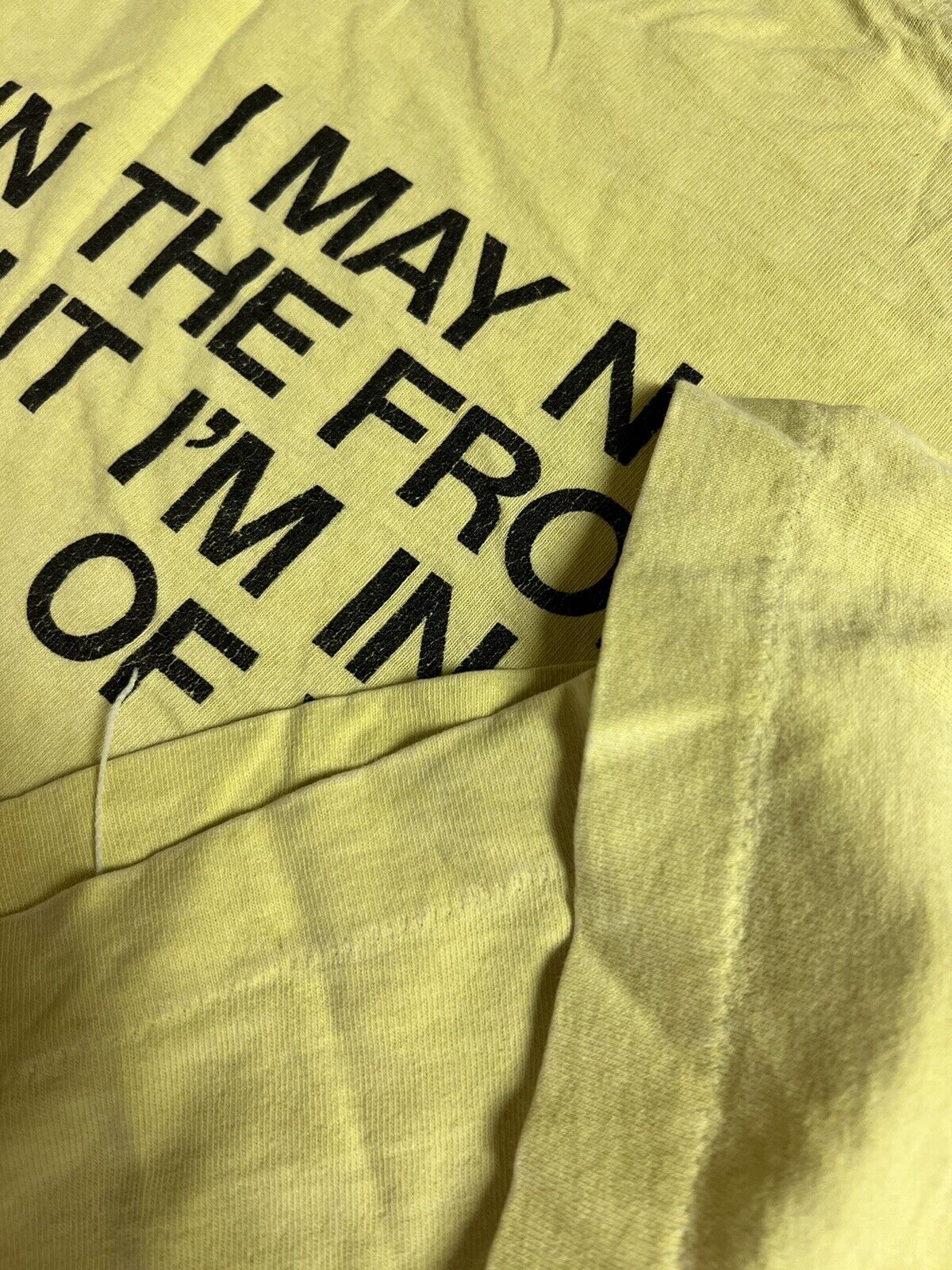 Vintage Front Row Ticket T-shirt XL Yellow New Hampshire Concert *As Is