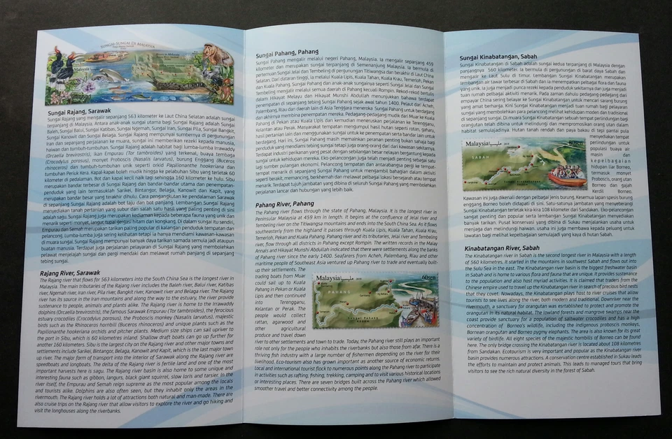 Malaysia Rivers 2018 pájaro orquídea mariposa mono pez (par FDC) *extraño *firmado Foto 3 de 3