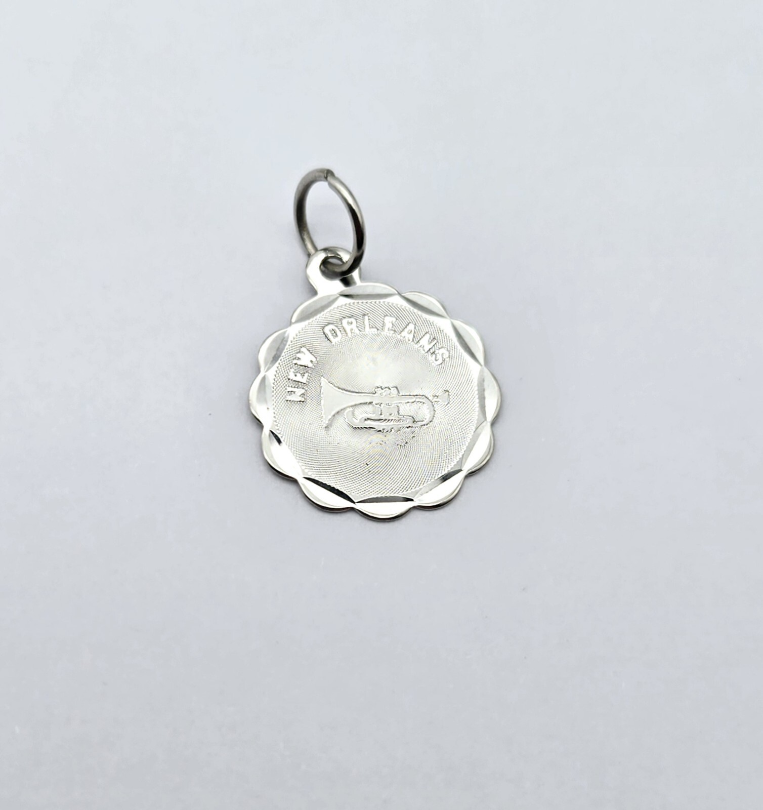 VTG New Orleans Louisiana BIG EASY Sterling Silver Music Trumpet Charm Pendant