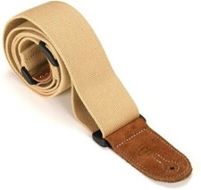 UK Made Heavy Duty X/L Webbing 2" Wide Acoustic Electric Guitar Strap - Beige