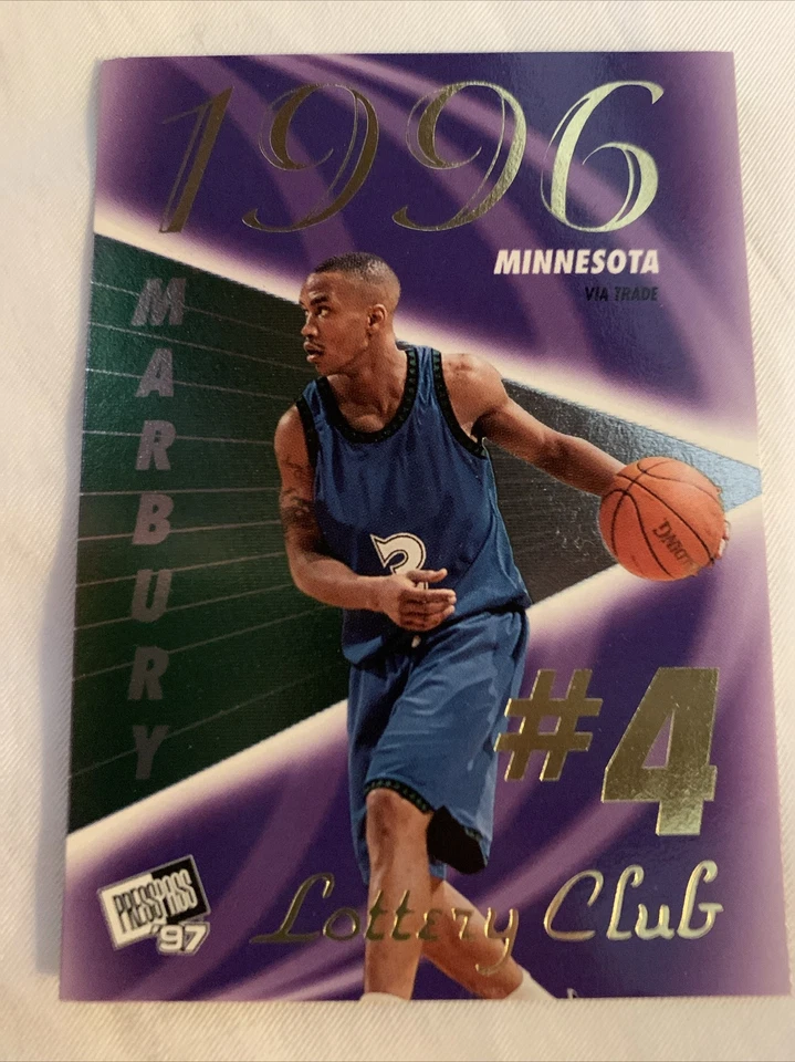 Pase de prensa Stephon Marbury 1997 LOTTERY CLUB NOVATO #3B esquinas afiladas centradas Foto 2 de 4