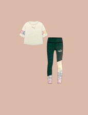 Puma Girl's 2 Piece Short Sleeve Top and Legging All Day Comfort Set NWT
