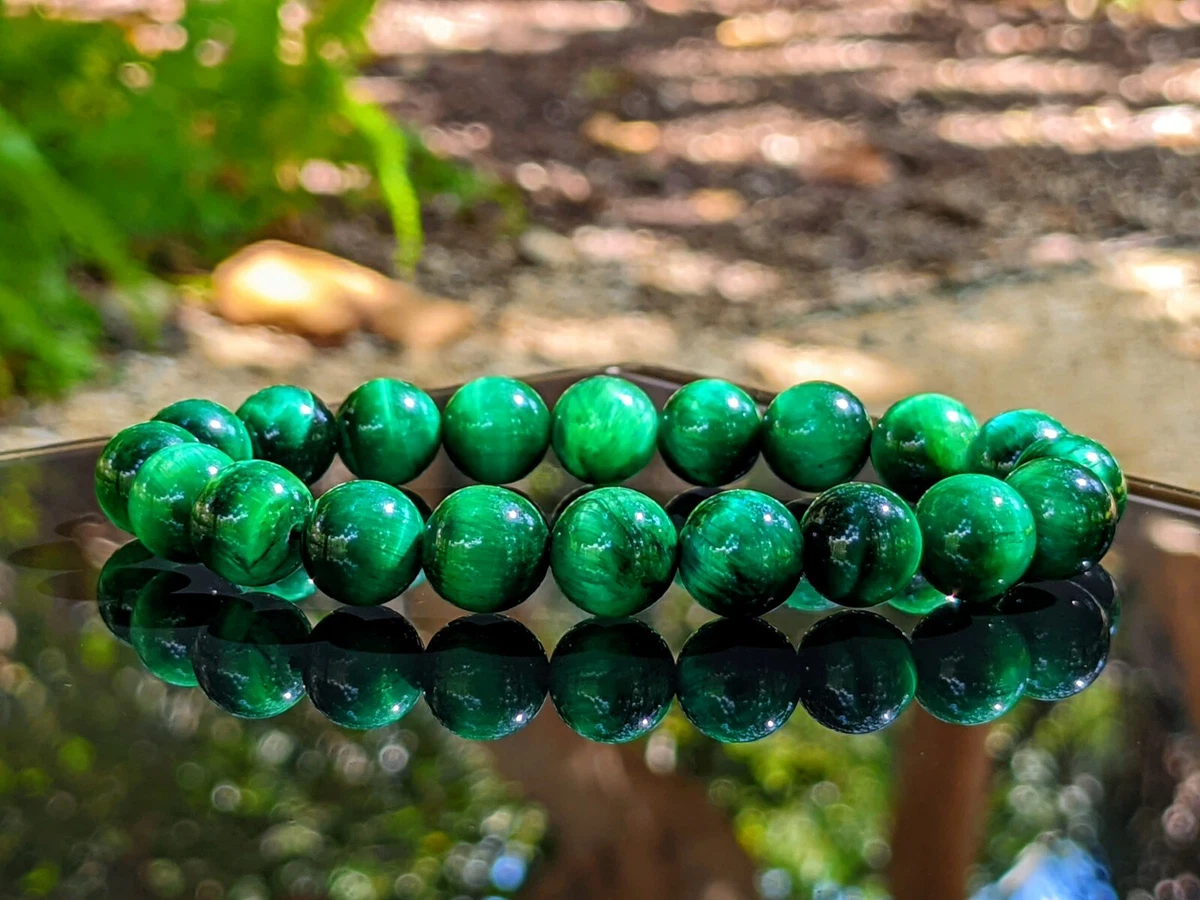 Men's GREEN TIGER EYE, MATTE ONYX Flat bead Bracelet - One Size Fits A – GT  collection