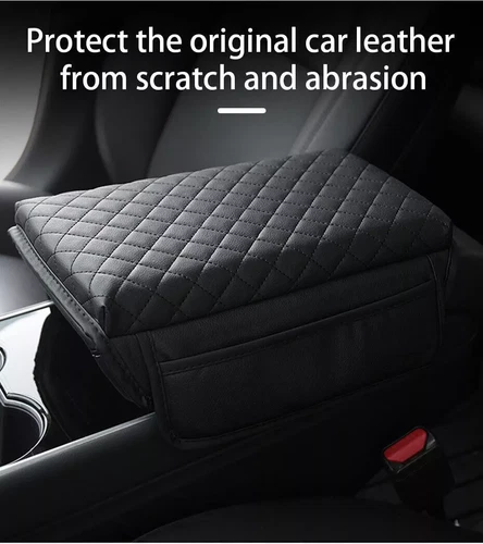 Car Armrest Pad Center Console Box Cover Leather Protector Cushion Accessories - Picture 2 of 14