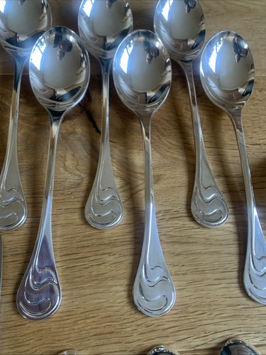 Rosenthal Asimmetria Couverts 90er Argenté 24 Pièces Couteaux Fork Cuillère Café - Photo 9 sur 22