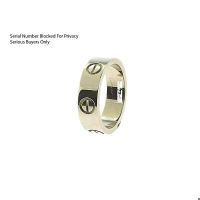 AUTHENTIC CARTIER Love Band RING 18K WHITE GOLD, Size 50 (5.25) X