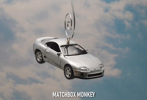 1993 Silver Toyota Supra Custom Christmas Tree Ornament 1/64 Adorno Hatchback - Picture 5 of 12