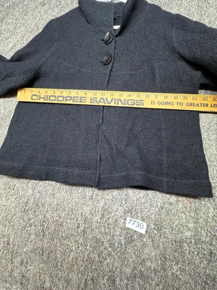 Cárdigan Sandro Suéter Lana Recortado Negro Botón Talla L Foto 4 de 4