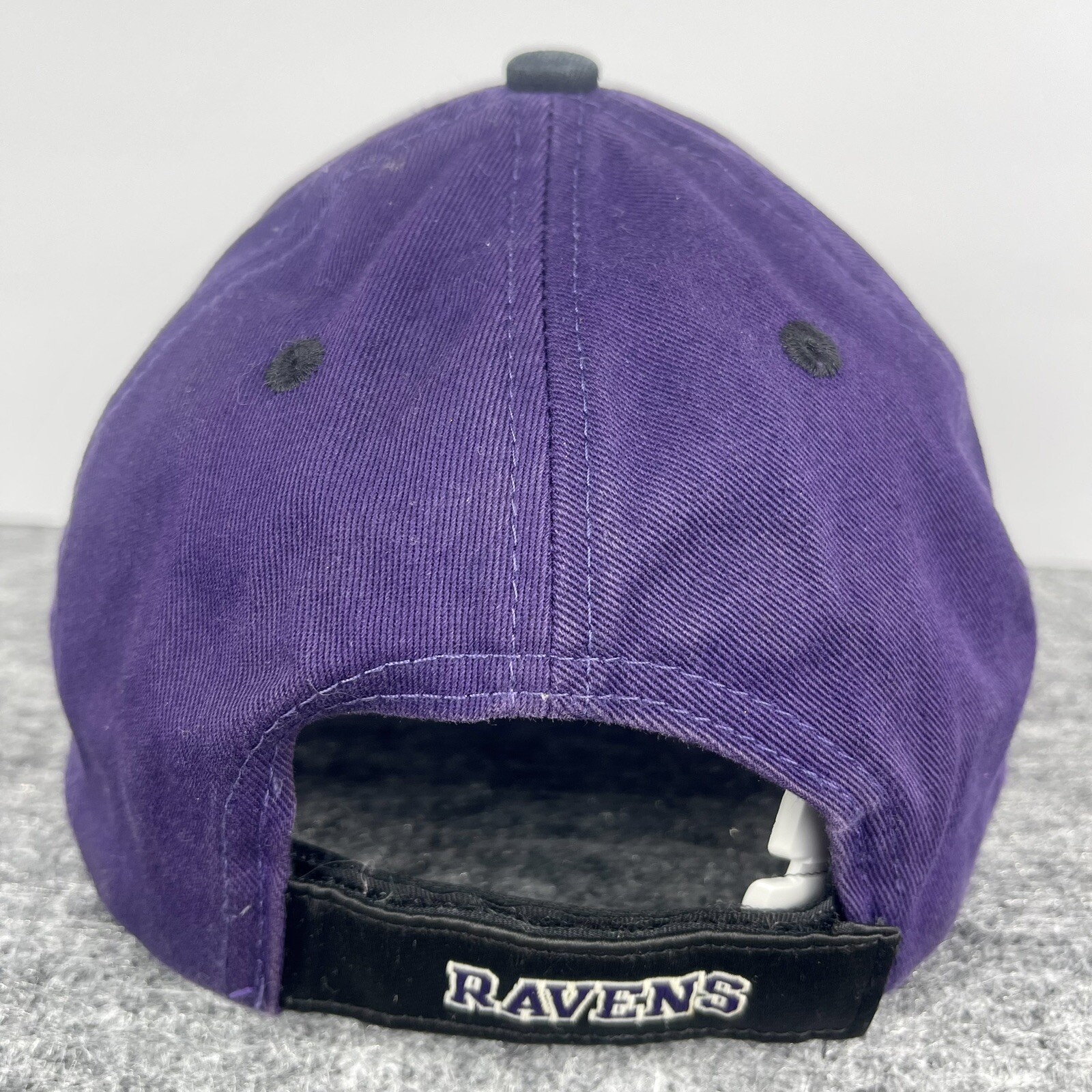 VINTAGE Baltimore Ravens Hat Cap Strap Back Black Purple Football Logo Mens view 4