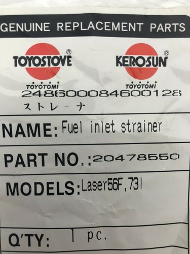 Laser Heater Parts # 20478550 Fuel Inlet Strainer Toyostove Laser 73, Laser 56 - Picture 10 of 12