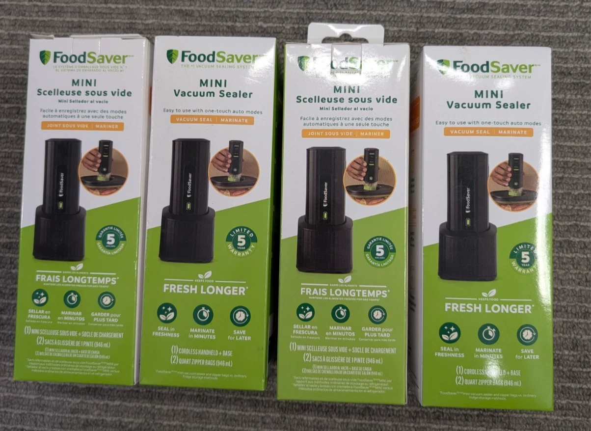 4x Lot FoodSaver Mini Vacuum Sealer (cordless handheld model with base)