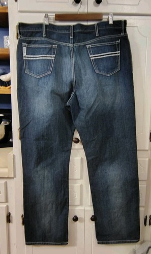 Cinch Relaxed Straight Jeans Mens 40x32 Blue Denim White Label Western Cowboy - Picture 9 of 9