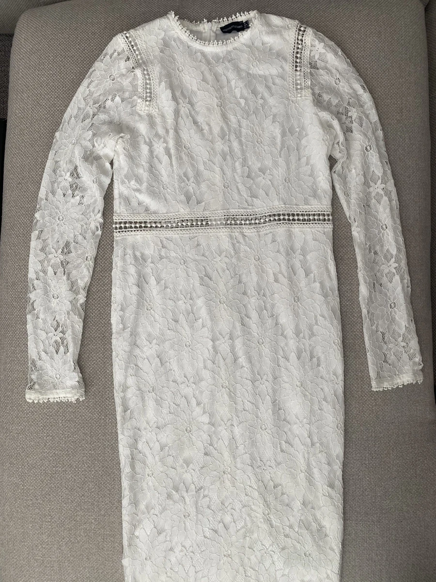 caris white long sleeve lace bodycon dress What To Wear Under Your Graduation Gown To Keep You Cool & Cute