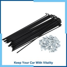 1Set 12G 175mm Length Bicycle Spokes Nipple Carbon Steel Black Universal New