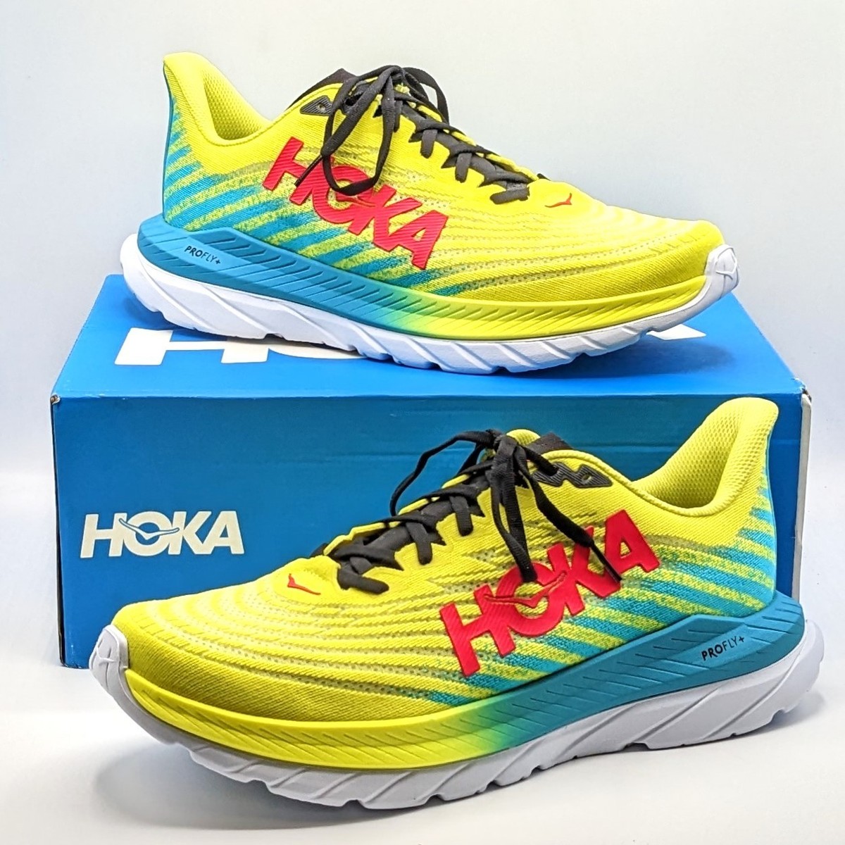 Hoka Men\'s Mach 5 Evening Primrose/Scuba Blue Size 11.5 Hoka Mach 5 - Evening Primrose - Scuba Blue – Fit2Run main image 3