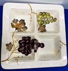 LARGE 14 X 14 Divided Platter Relish Tray Tabletops Gallery Villa Grande Grapes