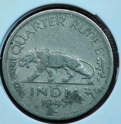 Quarter Rupee 1947 India British George VI In Sehr Schön Erhaltung #22/161