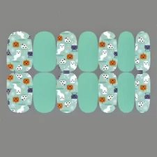 Halloween Nail Wraps, Nail Polish Strips with Pumpkins and Ghosts