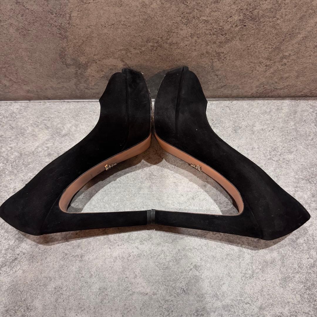 Rare PRADA Suede Open Toe High Heels Formal Pumps Size 36.5 US 6 image 5