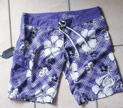 iguana aquarius  Shorts Lila Hibiskus Gr.40 Damen -WIE NEU- Surfer Hawaiilook