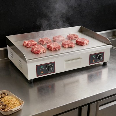 3KW Commercial Electric Countertop Griddle Flat Top Grill Hot Plate BBQ 73x40cm