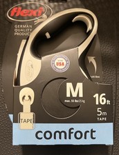 Flexi Comfort Retractable Tape Leash 16 FT Grey Medium Dogs 55lbs Max