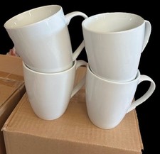 Brand New 4 White Mugs