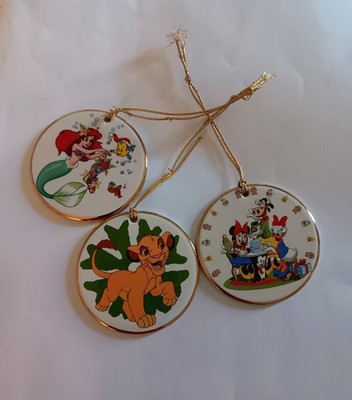 Vintage Lot Of 3 Grolier Collectalke ''Tis The Season'' Disney Porcelain Ornaments