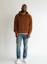 Massive Luxury Edition Velour Velvet Hoodie Mens Size M Medium Copper Orange