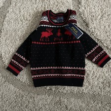 Polo Ralph Lauren 3t Holiday Moose Sweater Baby Boy Toddler