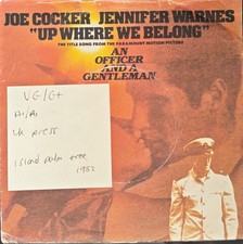 Joe Cocker & Jennifer Warnes Up Where We Belong Vinyl Record VG/G+ WIP6830 1982