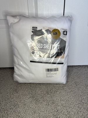 White Premium Bed Sheet Set By Utopia Bedding Size Queen-NEW
