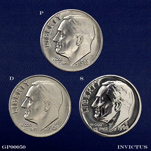 1968-P / D / S Roosevelt Dime Year Set (Brilliant & Uncirculated) Ea.: MS/BU