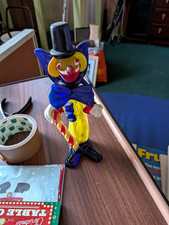 Multicolour Glass Clown Figurine Top Hat, 3D Effect, Glossy Finish Circus