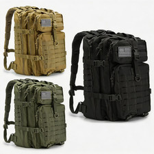 45L Tactical Backpack MOLLE Hiking Camping Outdoor Rucksack Water Resistant