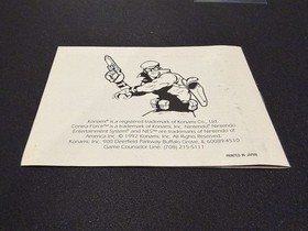 Contra Force NES Instruction Manual ONLY Konami 1992 Excellent Condition