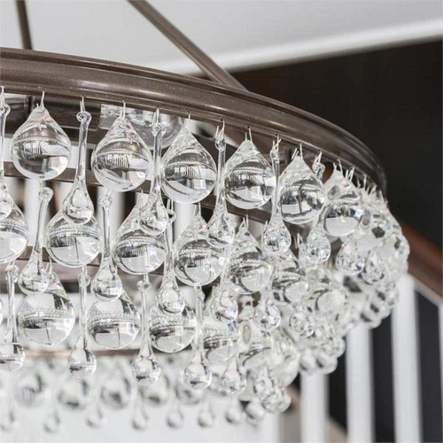 Calypso 40" Wide Bronze and Glass Round Kitchen Island Chandelier - Picture 5 of 8