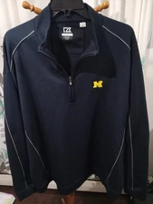 Cutter & Buck Men's 3XL Michigan Long Sleeve 1/4 Zip Navy Blue Shirt Pullover 