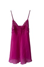Vintage Frederick s of Hollywood Magenta Pink Lace Babydoll Slip Dress Women s S