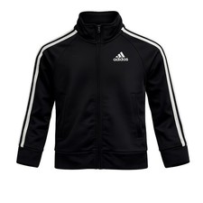Adidas Boys Track Jacket Black White 3-Stripes Size 4 AG0480C NWT