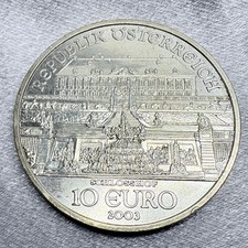 2003 Austria 10 Euro Schloss Hof Palace .925 Silver Coin [D19]