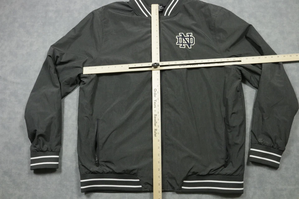 Notre Dame Fighting Irish Jacket Mens XXL Gray NCAA Football Colosseum Zip - Image 4 of 4
