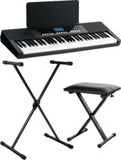 FunKey 61 Performer Keyboard Nero Tastiere Set Supporto Panca 300 Suoni USB MIDI