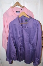 Lot 2 Arrow Classic Fit Purple Long Sleeve Button-Down Collared Dress Shirt 18.5