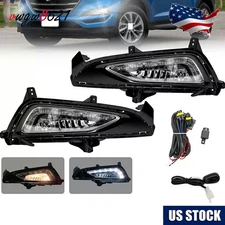 For 2016-2018 Hyundai Tucson LED Fog Lights Front Bumper Lamps with DRL NEW US