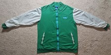 Adidas Originals Track Jacket Size Large Green Full Zip Nylon Sleeves
